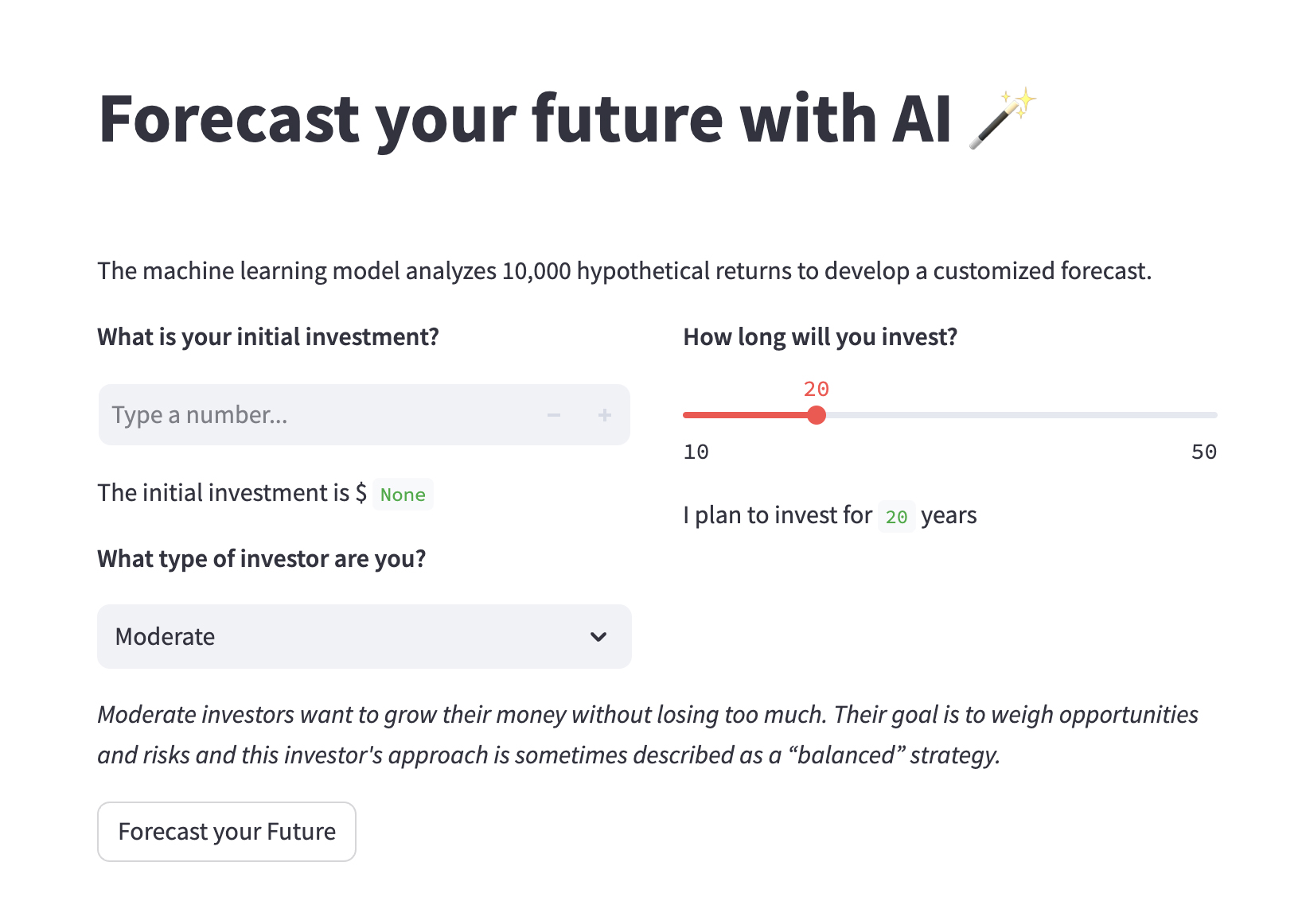 Retirement Simulation App